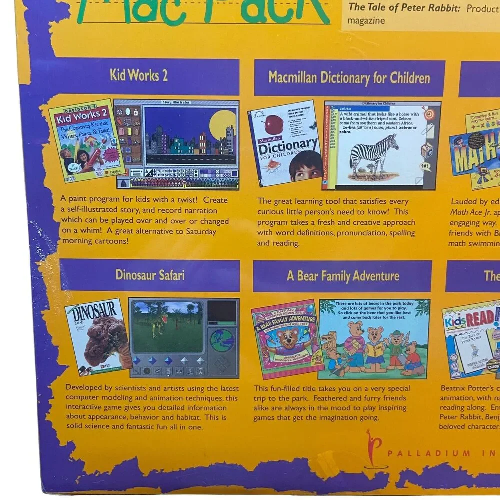 SEALED 1995 Kids Mac Pack 6 CD-ROM MAC Computer Games Palladium Interactive 90s